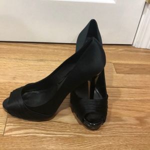 White House Black Market Peep Toe Black Heels